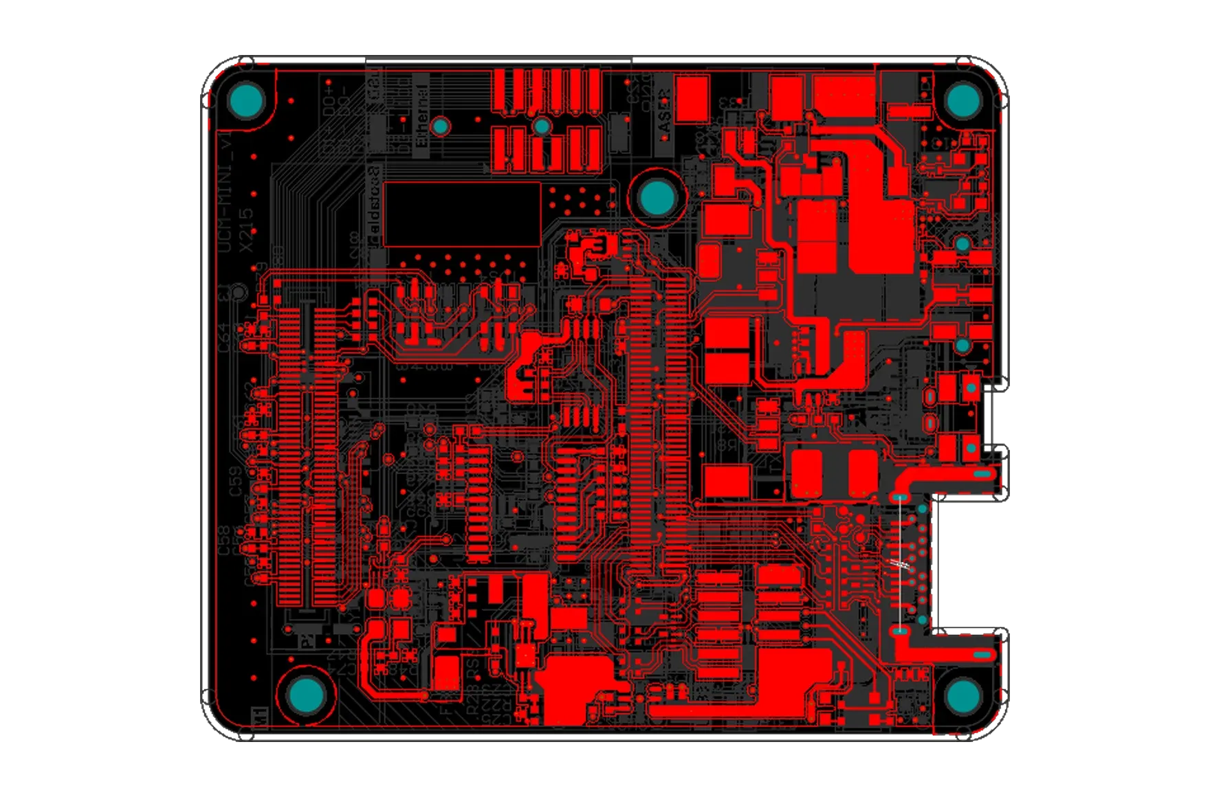 Top copper layer of the layout